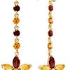 Image 1 : Genuine 4.8 ctw Citrine & Garnet Earrings 14KT Yellow Gold - REF-56Y8F