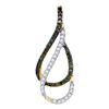 Image 1 : Round Green Color Enhanced Diamond Double Teardrop Pendant 1/5 Cttw 10kt Yellow Gold