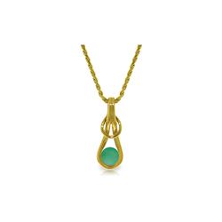 Genuine 0.65 ctw Emerald Necklace 14KT Yellow Gold - REF-76V4W