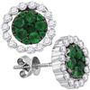 Image 1 : Round Emerald Diamond Convertible Dangle Jacket Earrings 1-7/8 Cttw 18kt White Gold