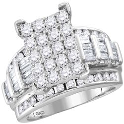 Diamond Cindys Dream Cluster Bridal Wedding Engagement Ring 2.00 Cttw  10kt White Gold