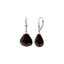 Genuine 17 ctw Garnet Earrings 14KT White Gold - REF-48R9P