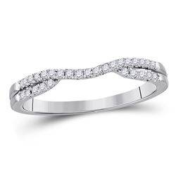 Diamond Contour Wrap Ring Guard Enhancer 1/6 Cttw 14kt White Gold