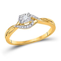 Diamond Solitaire Promise Bridal Ring 1/10 Cttw 10kt Yellow Gold