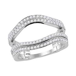 Diamond Wrap Ring Guard Enhancer Wedding Band 3/4 Cttw 14kt White Gold