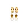 Image 1 : Genuine 6.15 ctw Citrine & Pearl Earrings 14KT Yellow Gold - REF-47H6X