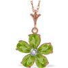 Image 1 : Genuine 2.22 ctw Peridot & Diamond Necklace 14KT Rose Gold - REF-30T2A