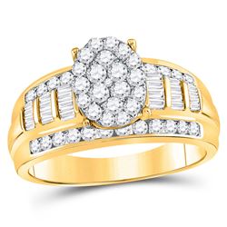 Diamond Oval Cluster Bridal Wedding Engagement Ring 1.00 Cttw 10kt Yellow Gold