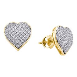 Diamond Heart Earrings 1/3 Cttw 10kt Yellow Gold