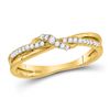 Image 1 : Diamond Crossover Stackable Band Ring 1/8 Cttw 10kt Yellow Gold