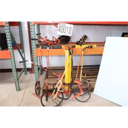 MISC SURVEY EQUIPMENT DISTANCE MEASURING WHEELS, LEVEL, DISTANCE ,MEASURES, TRIPOD Surveying