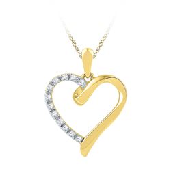 Diamond Heart Pendant 1/20 Cttw 10kt Yellow Gold