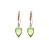 Image 1 : Genuine 19.1 ctw Green Amethyst & Diamond Earrings 14KT Rose Gold - REF-41W3Y