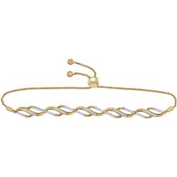 Diamond Bolo Bracelet 1/3 Cttw 10kt Yellow Gold