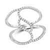 Image 1 : Diamond Open Strand Wide Band Ring 1/3 Cttw 10kt White Gold