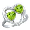 Image 1 : 2.60 CTW Peridot Ring 14K White Gold - REF-33H9M