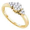 Image 1 : Diamond Cluster Fashion Ring 1/4 Cttw 14kt Yellow Gold