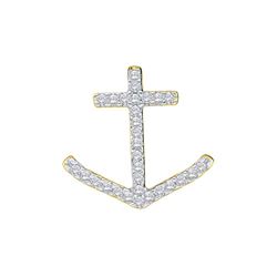 Diamond Anchor Nautical Pendant 1/4 Cttw 14kt White Gold