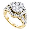 Image 1 : Diamond Cluster Ring 2.00 Cttw 14kt Yellow Gold