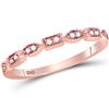 Image 1 : Diamond Geometric Stackable Band Ring 1/10 Cttw 14kt Rose Gold