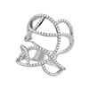 Image 1 : Diamond Openwork Abstract Strand Knuckle Ring 7/8 Cttw 18kt White Gold