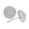Image 1 : Diamond Concentric Cluster Earrings 1/2 Cttw 10kt White Gold