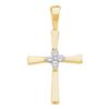 Image 1 : Diamond Simple Cross Religious Pendant 1/20 Cttw 10kt Yellow Gold