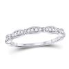 Image 1 : Diamond Stackable Band Ring 1/8 Cttw 10kt White Gold