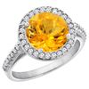 Image 1 : 2.44 CTW Citrine & Diamond Ring 14K White Gold - REF-56A2X