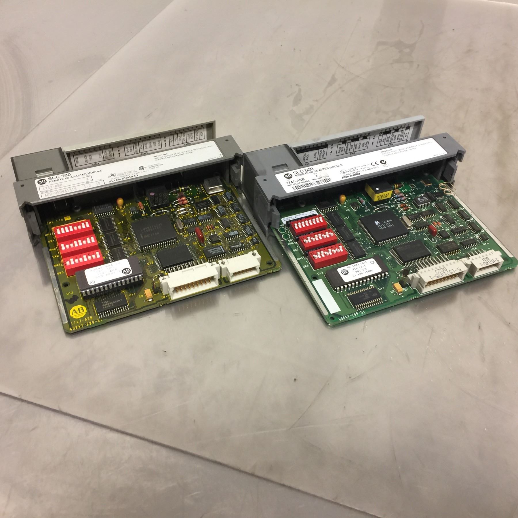 (2) Allen-Bradley 1747-ASB SLC 500 Remote I/O Adapter Module