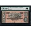 Image 1 : 1864 $10 Confederate States of America Note PMG 58