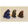 Image 2 : Natural 3 Piece Hand Carved Animal Figurines