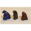 Image 3 : Natural 3 Piece Hand Carved Animal Figurines