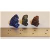 Image 4 : Natural 3 Piece Hand Carved Animal Figurines