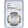 Image 1 : 1882 $1 Morgan Silver Dollar Coin NGC MS64