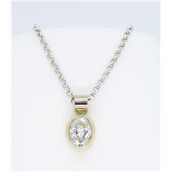 14KT Two Tone Gold 0.77ct Diamond Pendant with Chain