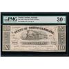 Image 1 : 1862 $10 Raleigh NC Obsolete Note PMG 30EPQ