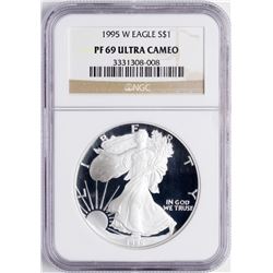 1995-W $1 Proof American Silver Eagle Coin NGC PF69 Ultra Cameo