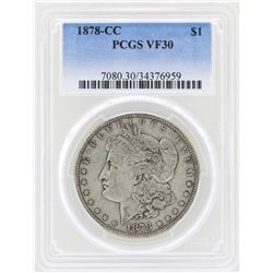 1878-CC $1 Morgan Silver Dollar Coin PCGS VF30