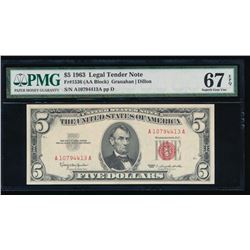 1963 $5 Legal Tender Note PMG 67EPQ