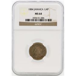 1884 Jamaica 1/4 Penny Coin NGC MS64