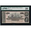 Image 1 : 1864 $20 Confederate States of America Note PMG 58