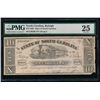 Image 1 : 1862 $10 Raleigh NC Obsolete Note PMG 25