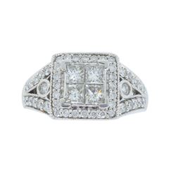 14KT White Gold 1.55ctw Diamond Ring