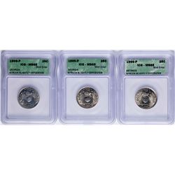Lot of (3) 1999-P Georgia State Quarter Coins ICG MS65 Struck Slightly Off center