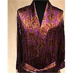 HUGH HEFNER SILK ROBE / SEE PHOTOGRAPH OF  HEF 