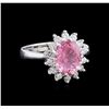 Image 1 : 2.40 ctw Pink Topaz and Diamond Ring - 14KT White Gold