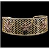 Image 1 : 2.25 ctw Diamond Cuff Bracelet - 14KT Yellow and Rose Gold