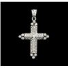 0.80 ctw Diamond Cross Pendant - 14KT White Gold