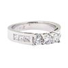 Image 1 : 1.00 ctw Straight Line Diamond Ring - 14KT White Gold